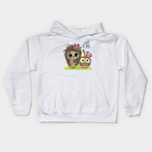 Cute Hedgehog and Owl Kids Hoodie